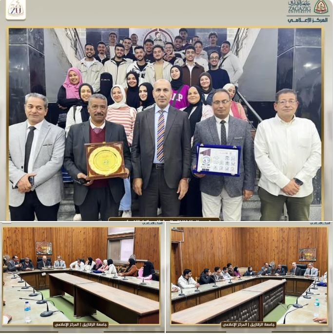 نائب رئيس الجامعة لشئون التعليم والطلاب يُكرِّم طلاب كلية الزراعة المشاركين في الدورتين الأفرو-عربية والزراعية