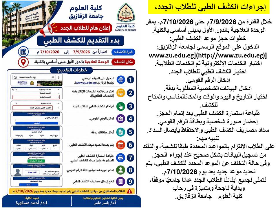 Procedures of medical examination for new students