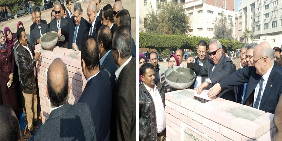 Minister of Higher Education puts the foundation stone of the College of Dentistry at Zagazig University